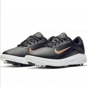 Nike Black and Rose Gold Athletic Golf Shoes